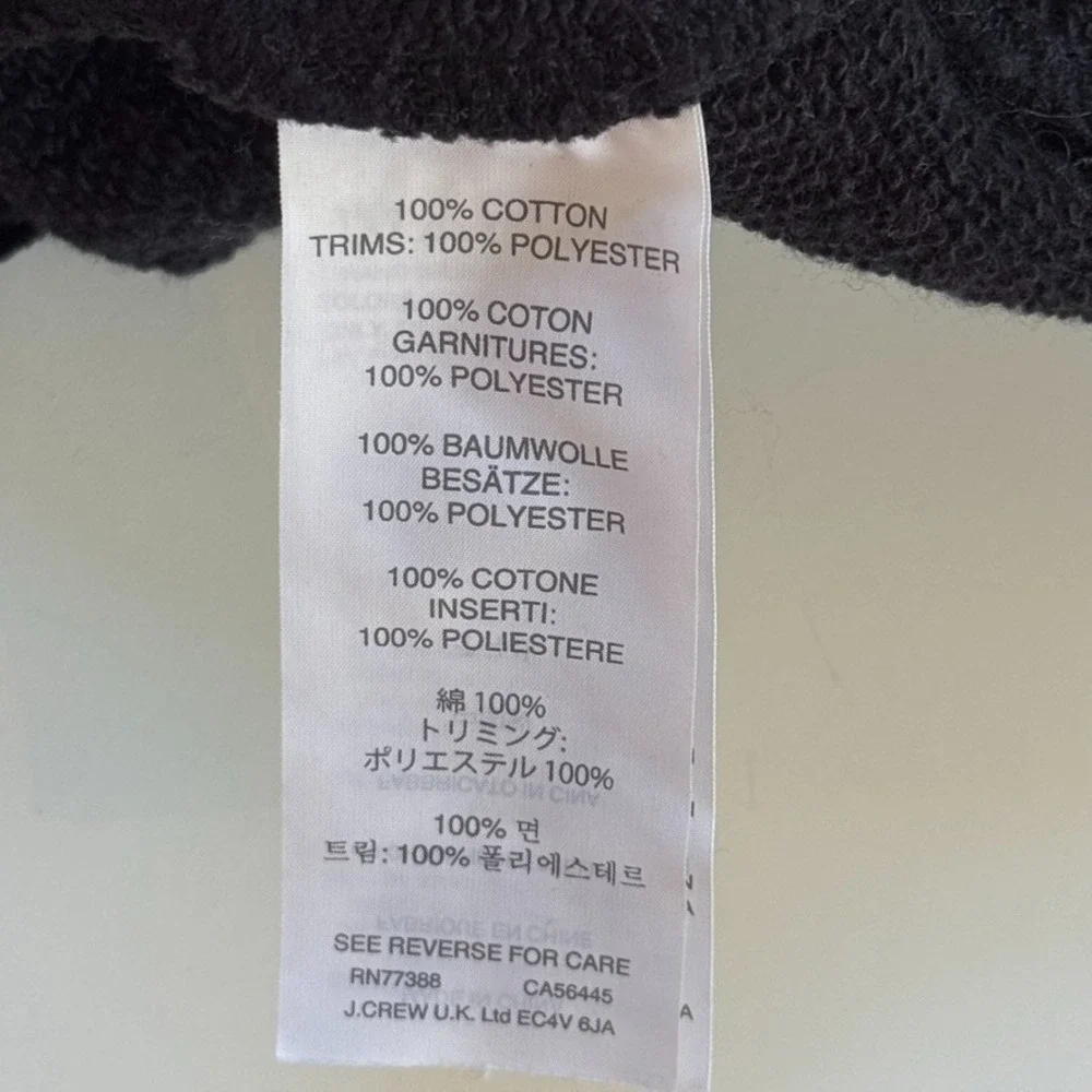 J.Crew Black‎ Pleated Hem Long Sleeve Top Sweatshirt Women's Size M